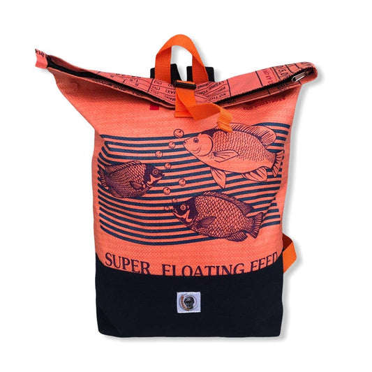 Beadbags Life Backpack Made from Recycled Rice Bag - Ri99 Orange4