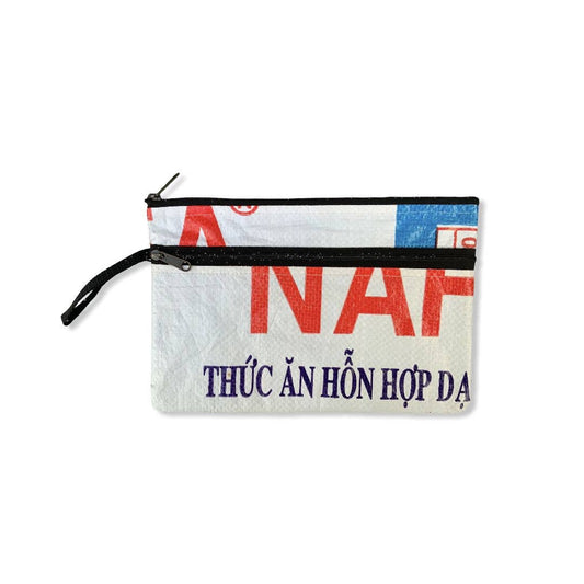 Pencil Case Flat Made From Recycled Rice Bag Ri74 - color-1 White