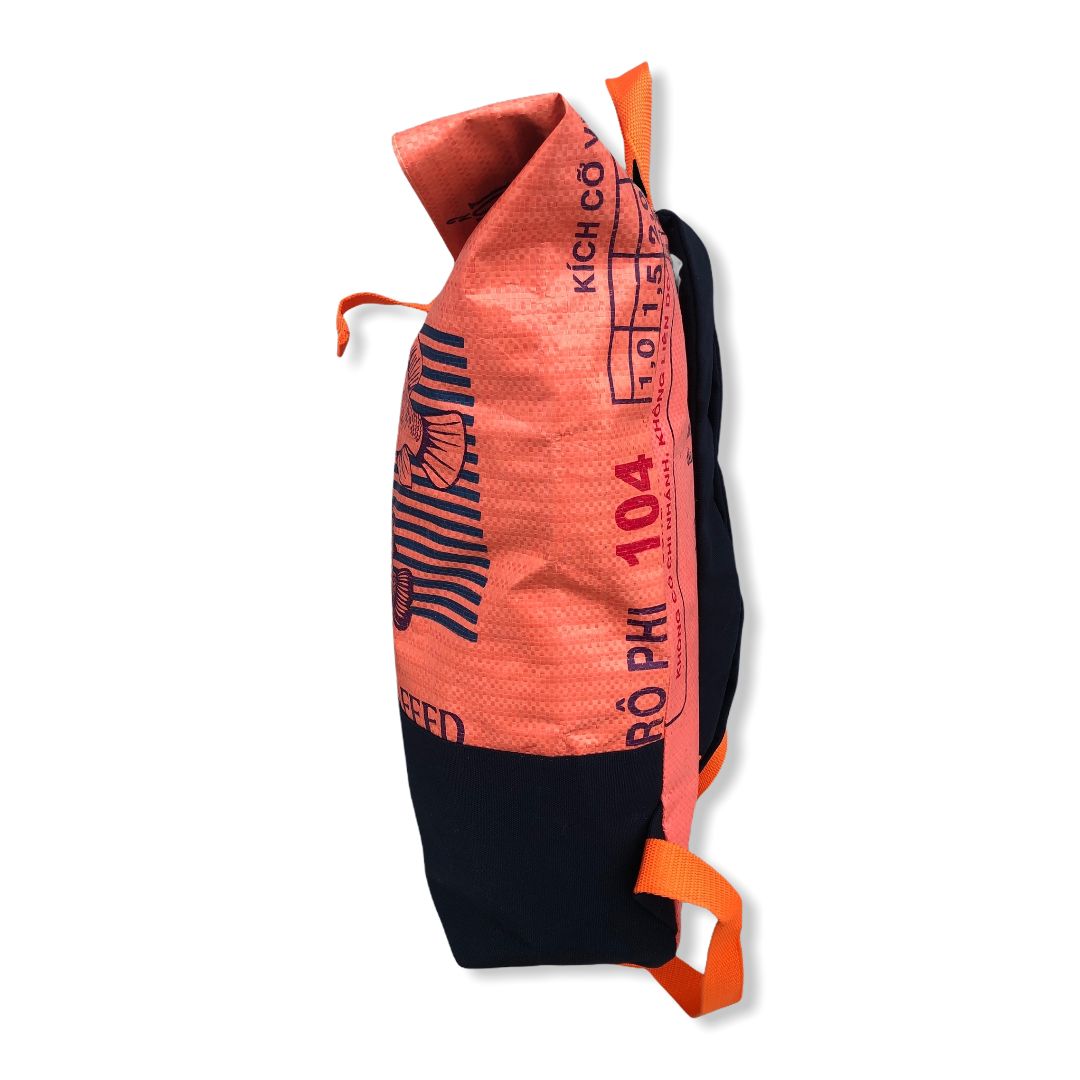 Beadbags Life Backpack Made from Recycled Rice Bag - Ri99 Orange4