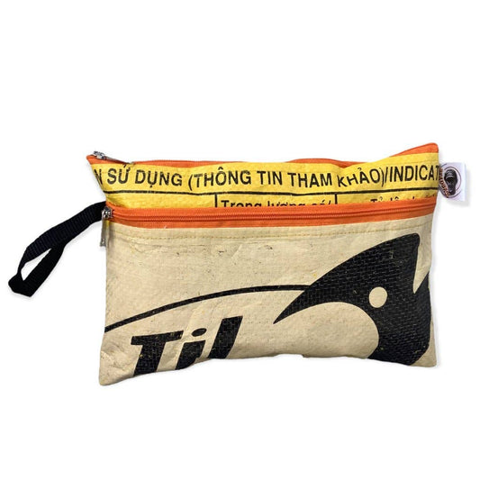 Pencil Case Flat Made From Recycled Rice Bag Ri74 - Color-2-Yellow