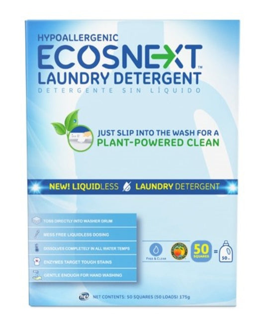 Liquidless ECOSNEXT Laundry Detergent Free & Clear (50 sheets)